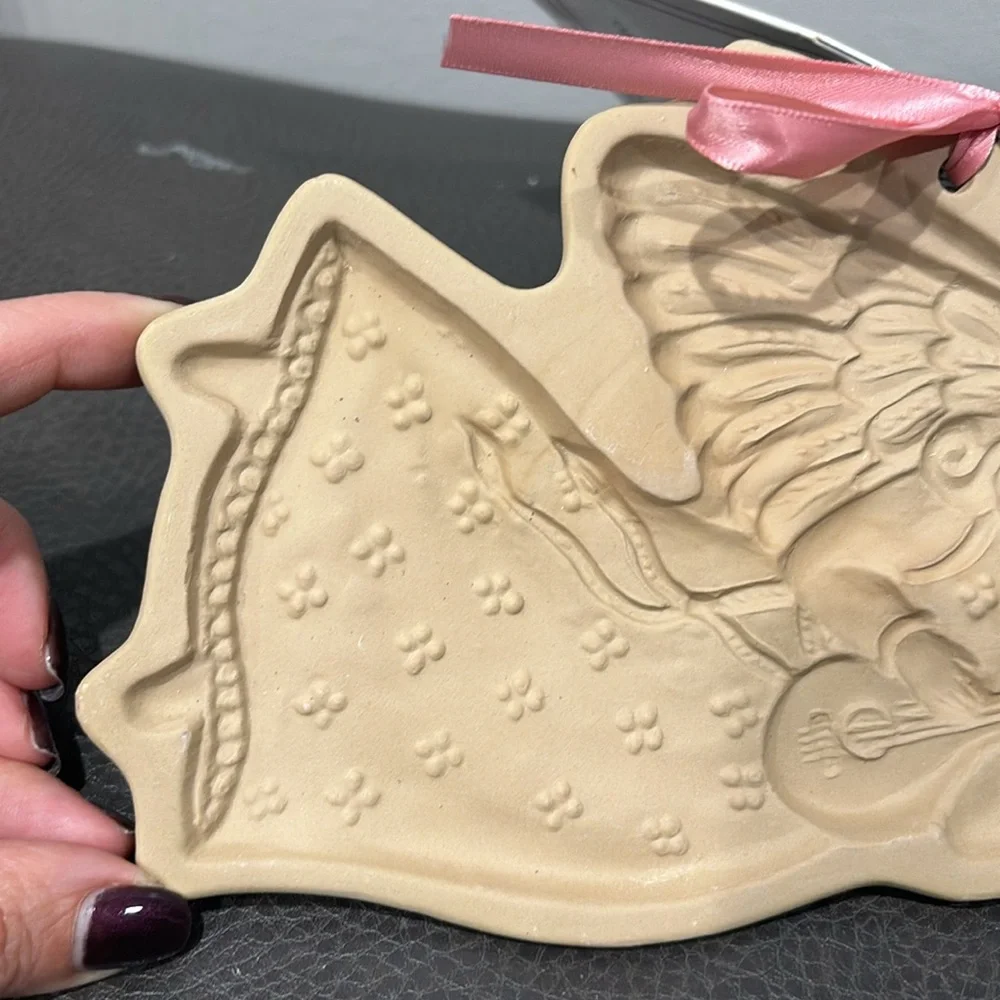 VINTAGE Brown Bag Cookie Art Cookie Mold 1986 Hill Design - Angel Playing Lute